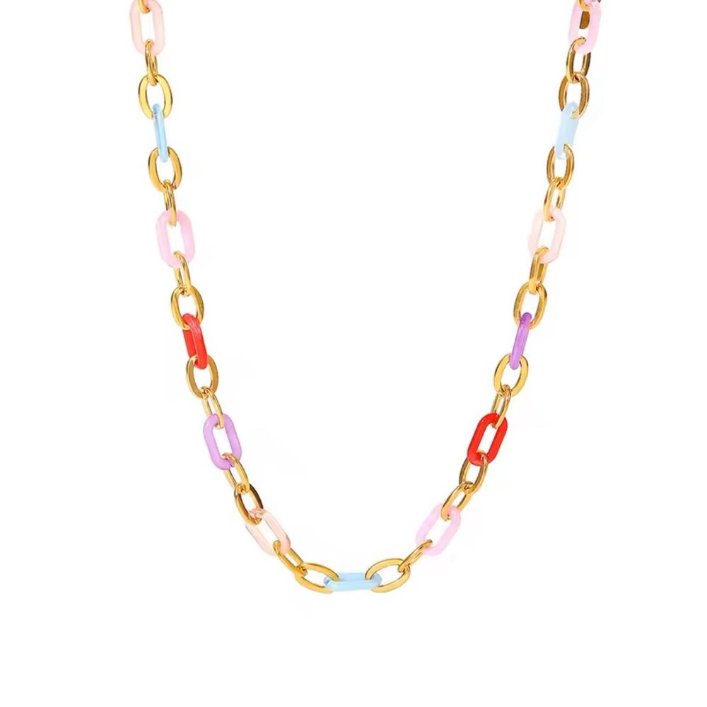Colorful O Link Necklace